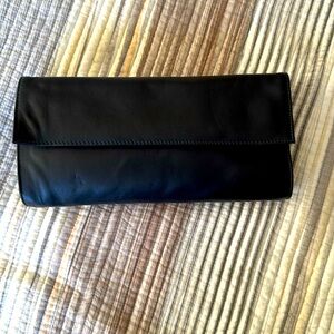 Navy Leather Purse 11x6x2